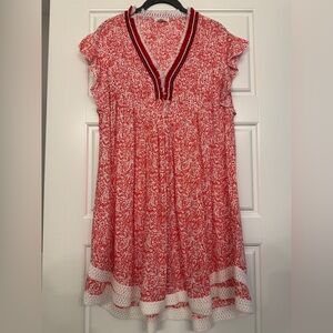 Poupette St. Barth Sash Laced Trimmed Mini Dress